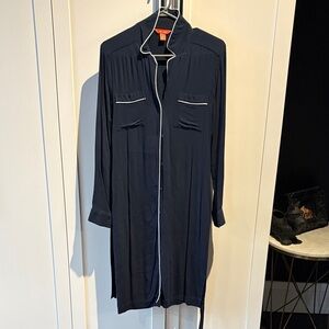Joe Fresh Navy Long Sleeve Shirt Dress